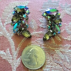 Vintage Rhinestone Clip Earrings